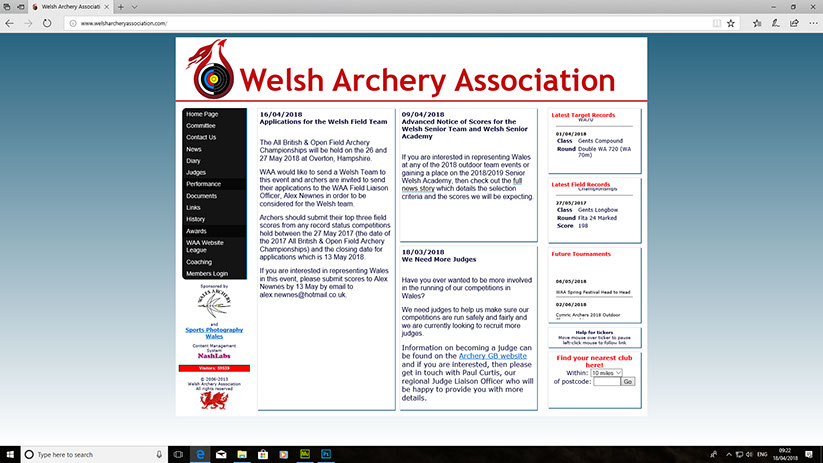 Welsh Archery Association,&nbsp; Site Designed by Nash Labs and Hosted by Weboriel
