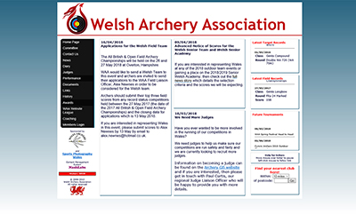 Welsh Archery Association - Designed by Martin Nash and Hosted by Weboriel, click here to view more information